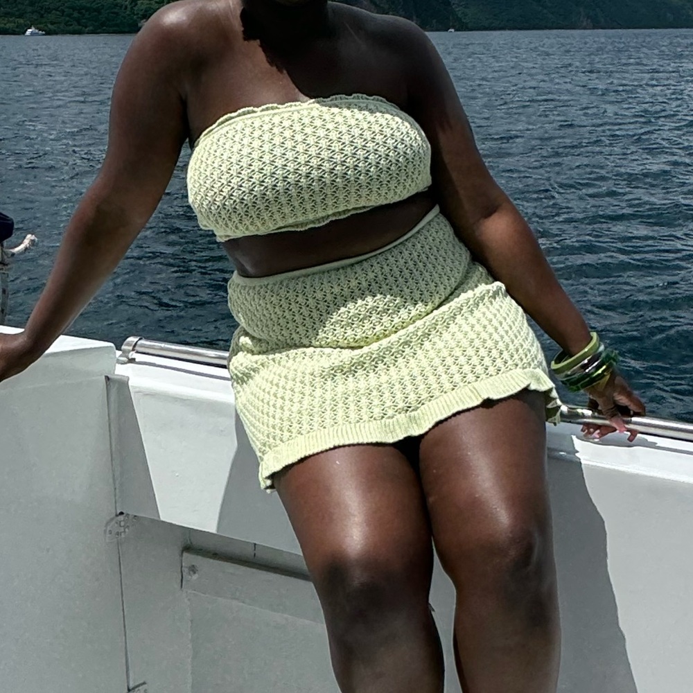 Stylish Green Crotchet Set